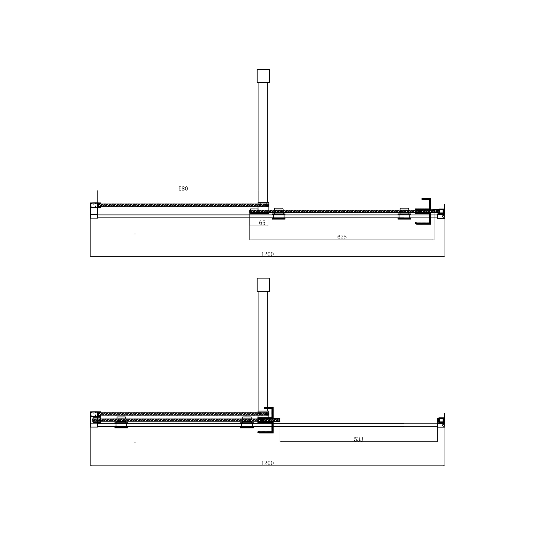 Luton 1200 x 900mm Wet Room Sliding Shower Screen Door with Side Panel 8mm Easy Clean Glass, 1950mm Tall - Matt Black