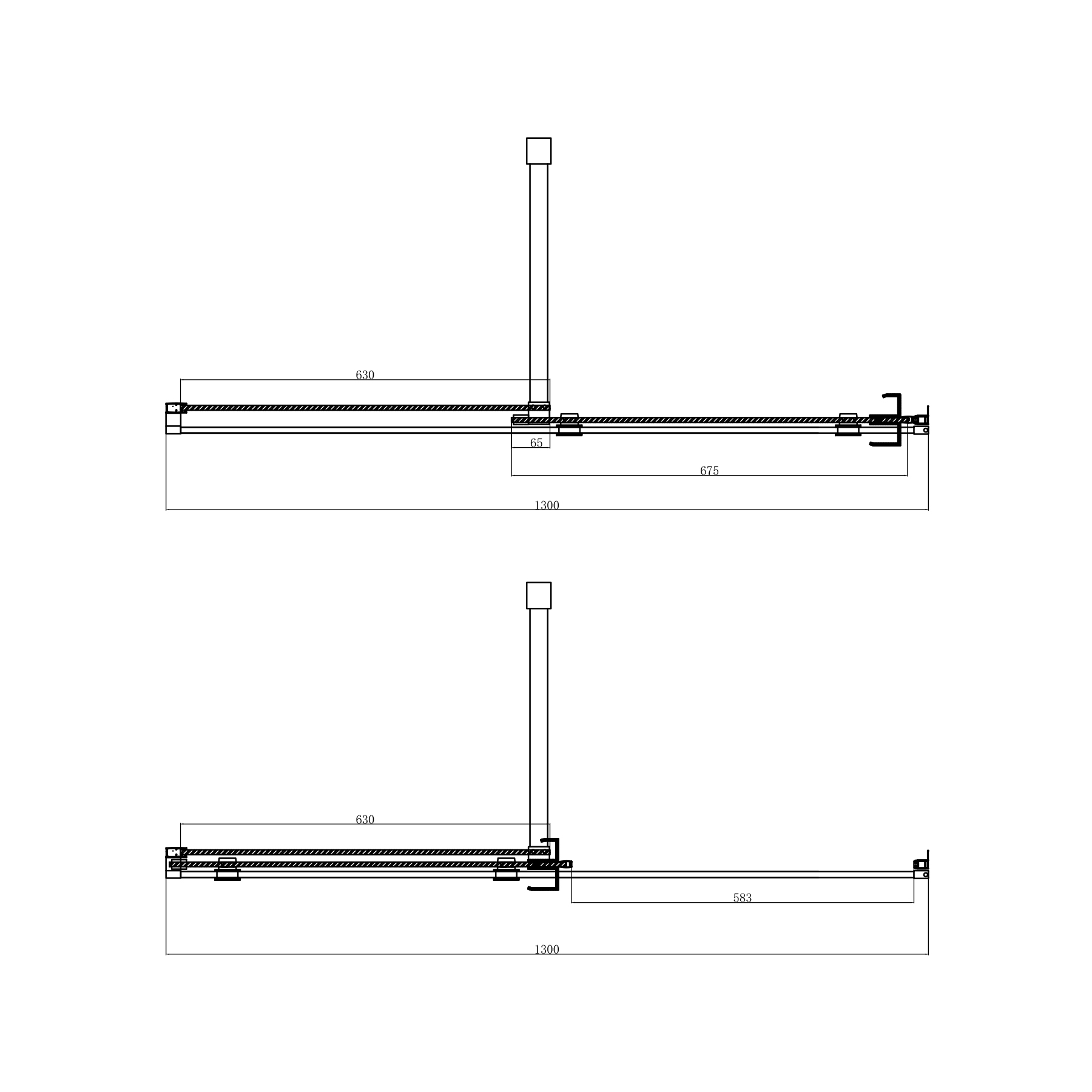 Luton 1300 x 800mm Wet Room Sliding Shower Screen Enclosure with Tray 8mm Easy Clean Glass, 1950mm Tall
