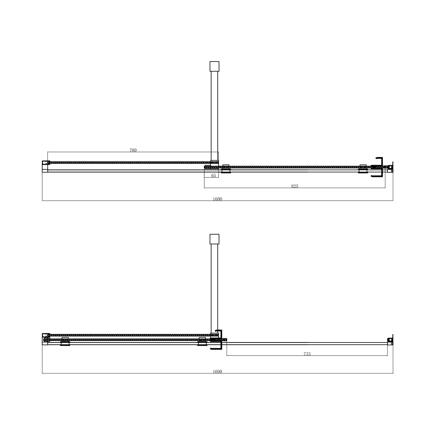 Luton 1600 x 700mm Wet Room Sliding Shower Screen Door with Side Panel 8mm Easy Clean Glass, 1950mm Tall - Brushed Brass