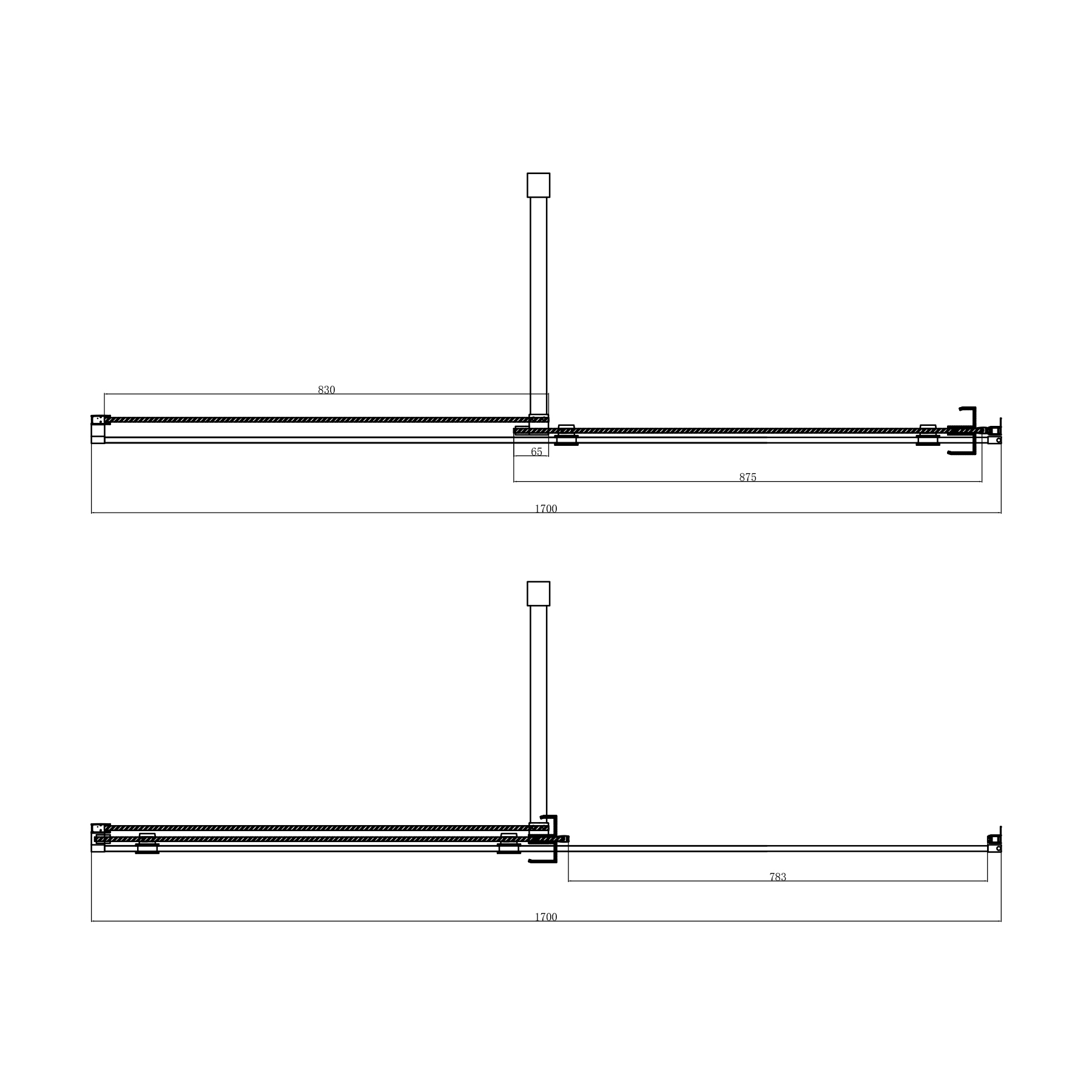 Luton 1700 x 900mm Wet Room Sliding Shower Screen Door with Side Panel 8mm Easy Clean Glass, 1950mm Tall - Brushed Brass