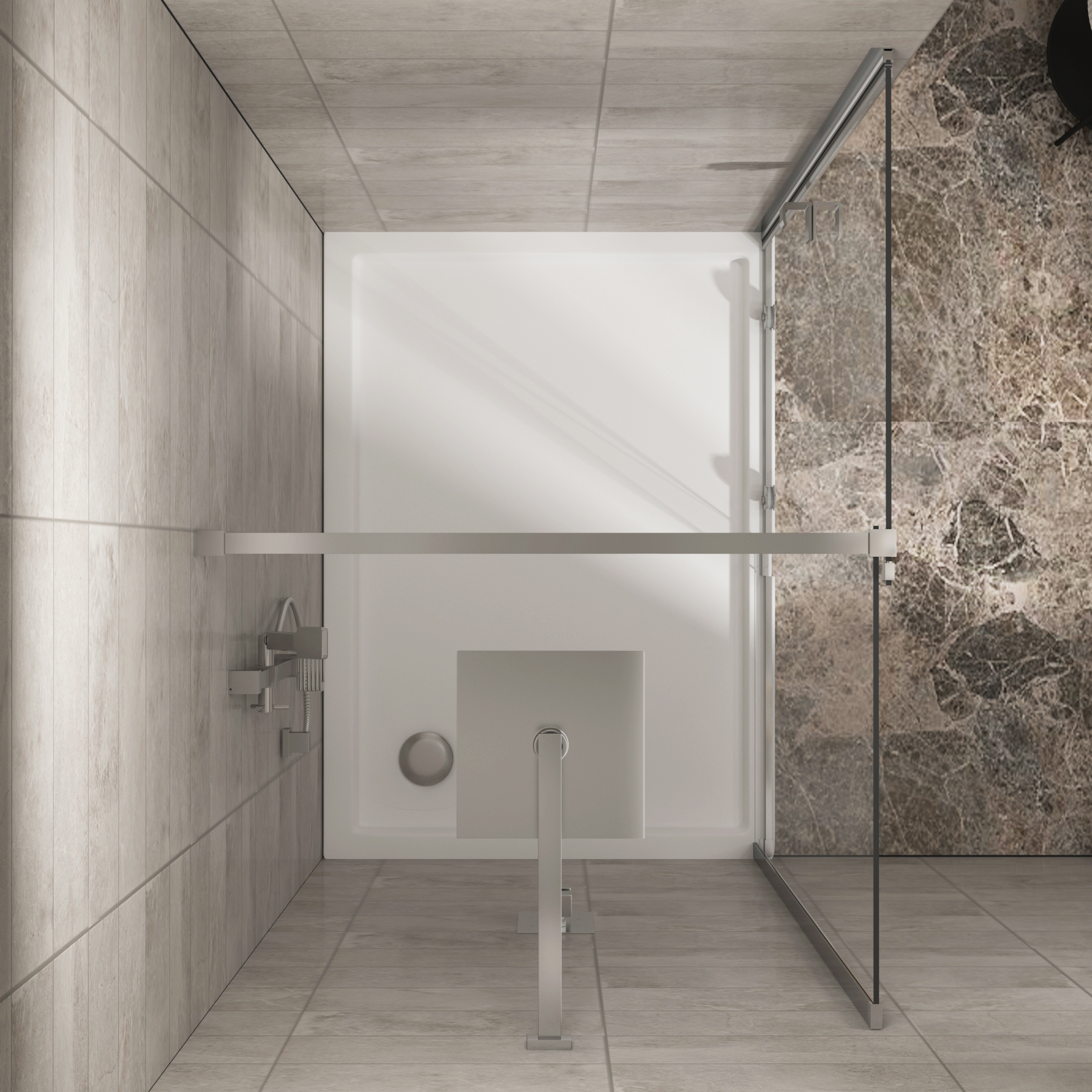 Luton Wet Room Recessed Sliding Shower Screen 8mm Easy Clean Glass, 1950mm Tall - Chrome