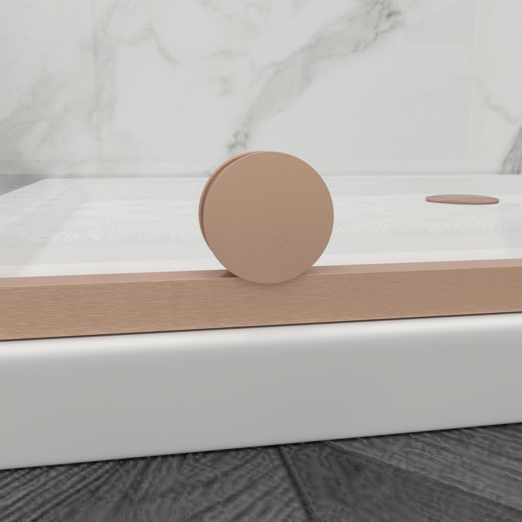 Luton Wet Room Sliding Shower Screen 8mm Easy Clean Glass, 1950mm Tall - Brushed Bronze