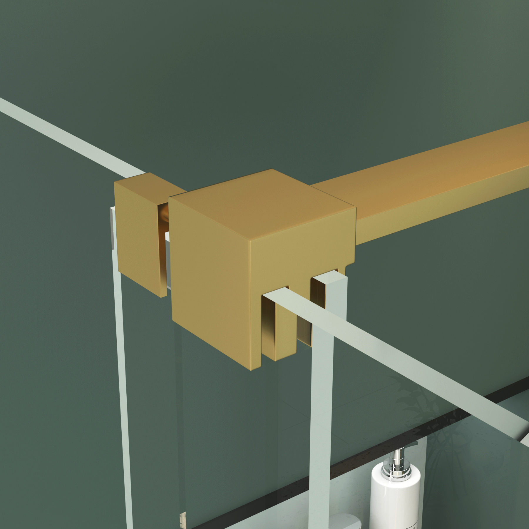Luton Wet Room Sliding Shower Screen Enclosure with Tray 8mm Easy Clean Glass, 1950mm Tall - Brushed Brass