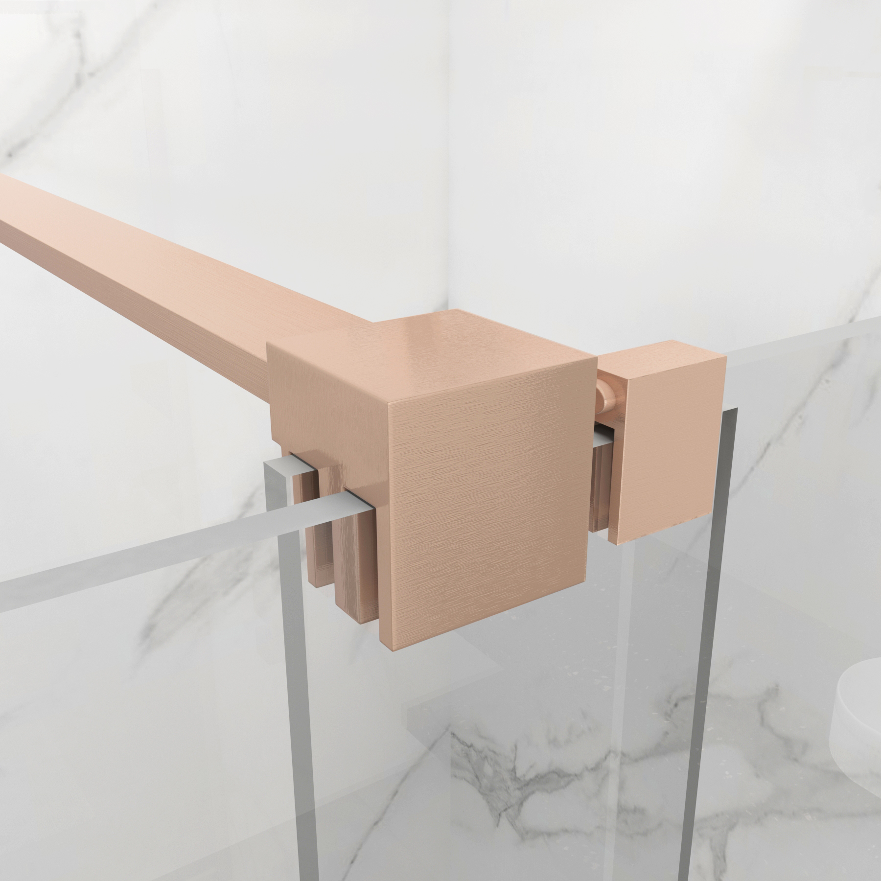 Luton Wet Room Sliding Shower Screen 8mm Easy Clean Glass, 1950mm Tall - Brushed Bronze