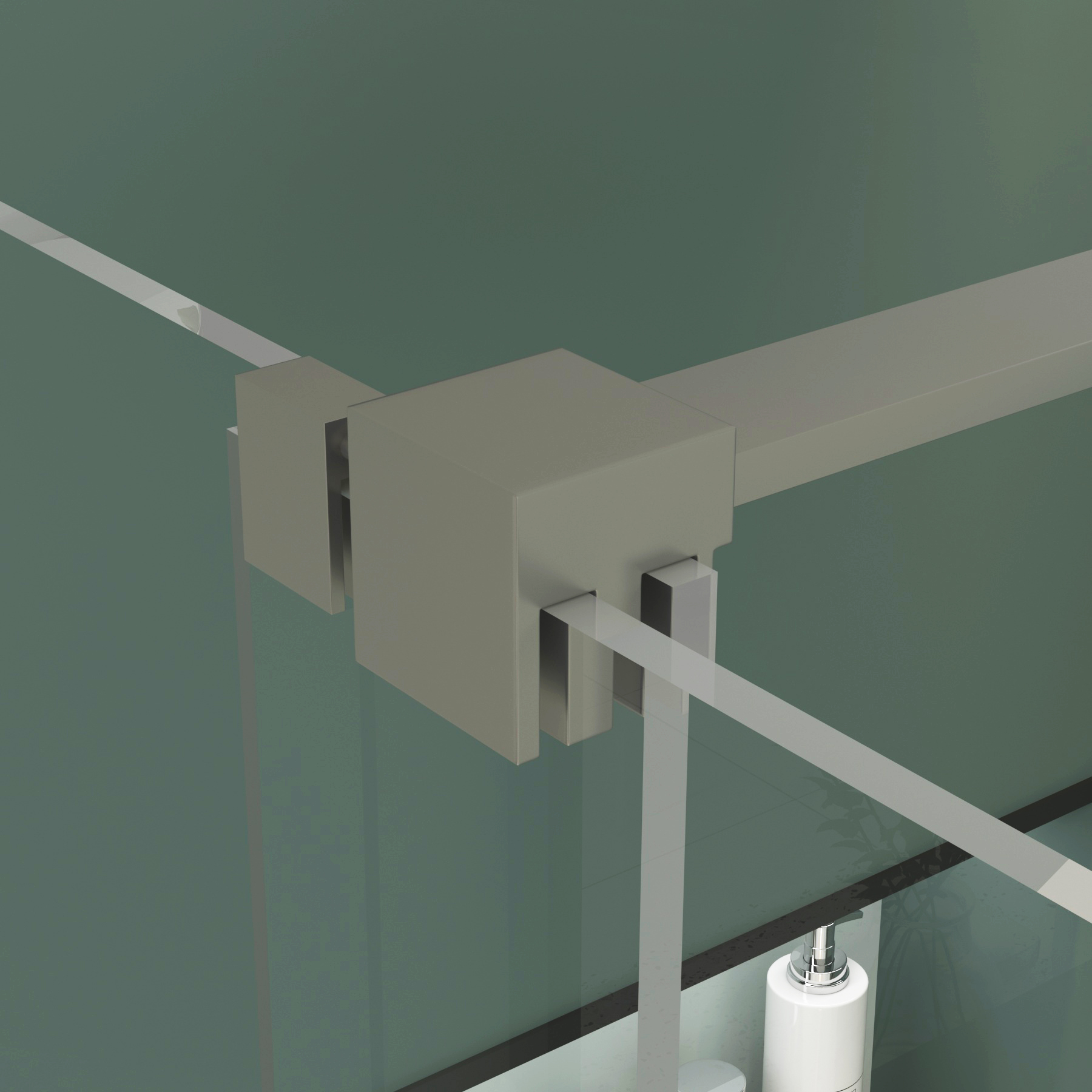 Luton Recessed Sliding Shower Screen with Black Slate Effect Stone Shower Tray 8mm Glass, 1950mm Tall - Gun Metal Grey