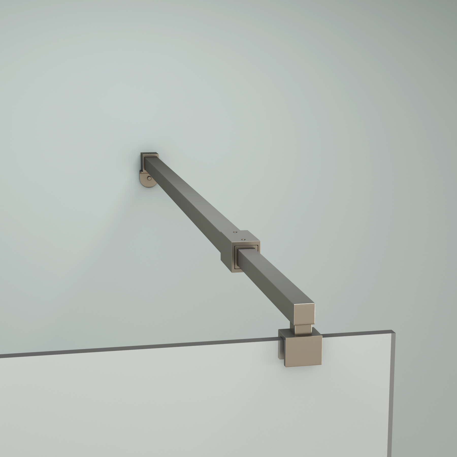 Marbella Gun Metal Grey Walk in Wet Room Shower Screen 8mm Easy Clean Glass with Support Bar