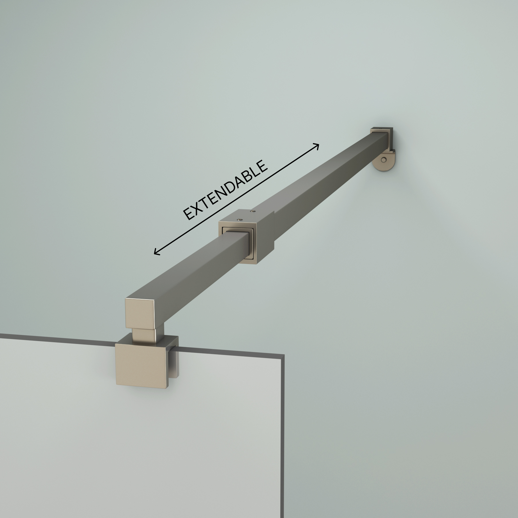 Marbella Gun Metal Grey Walk in Wet Room Shower Screen 8mm Easy Clean Glass with Support Bar