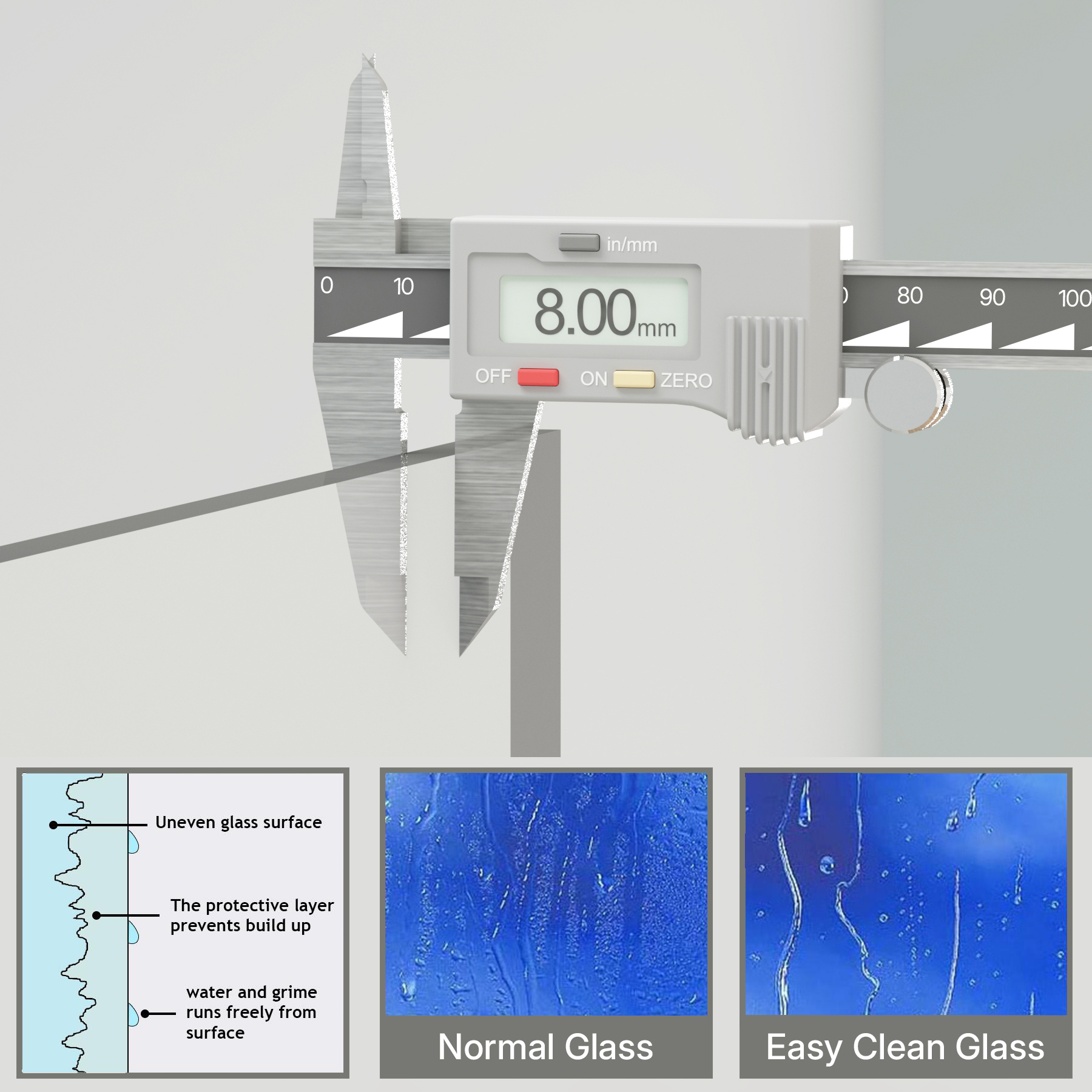 8mm Marbella Wet Room Walk In Shower Screen + Flipper Panel - Easy Clean