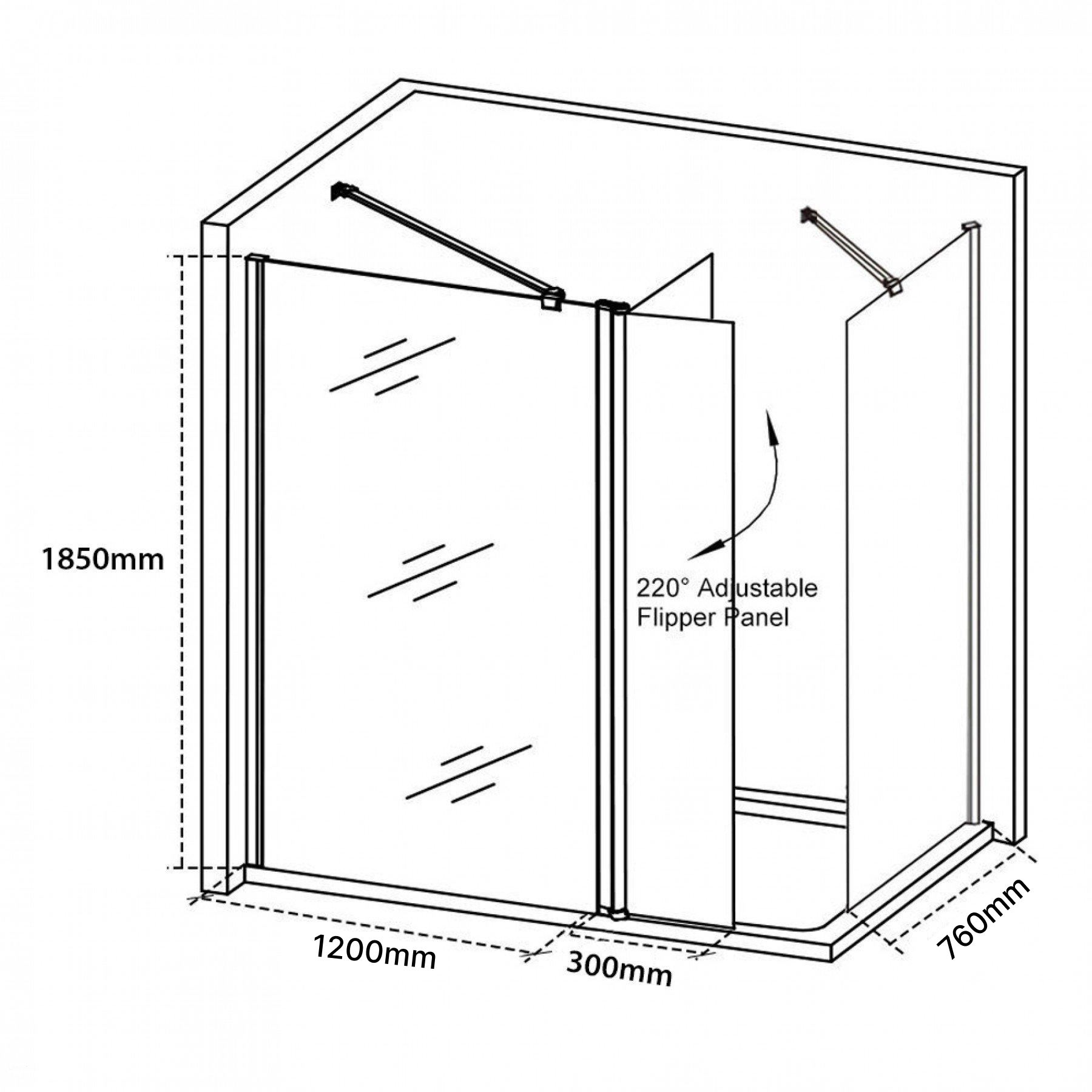 Marbella Brushed Bronze Walk In Shower Enclosure with 1700 x 760mm Tray & Flipper Panel 8mm Easy Clean Glass