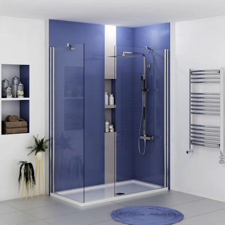 Marbella 8mm Walk In Shower Enclosure with Shower Tray 1700 x 900mm - Easy Clean Wet Room