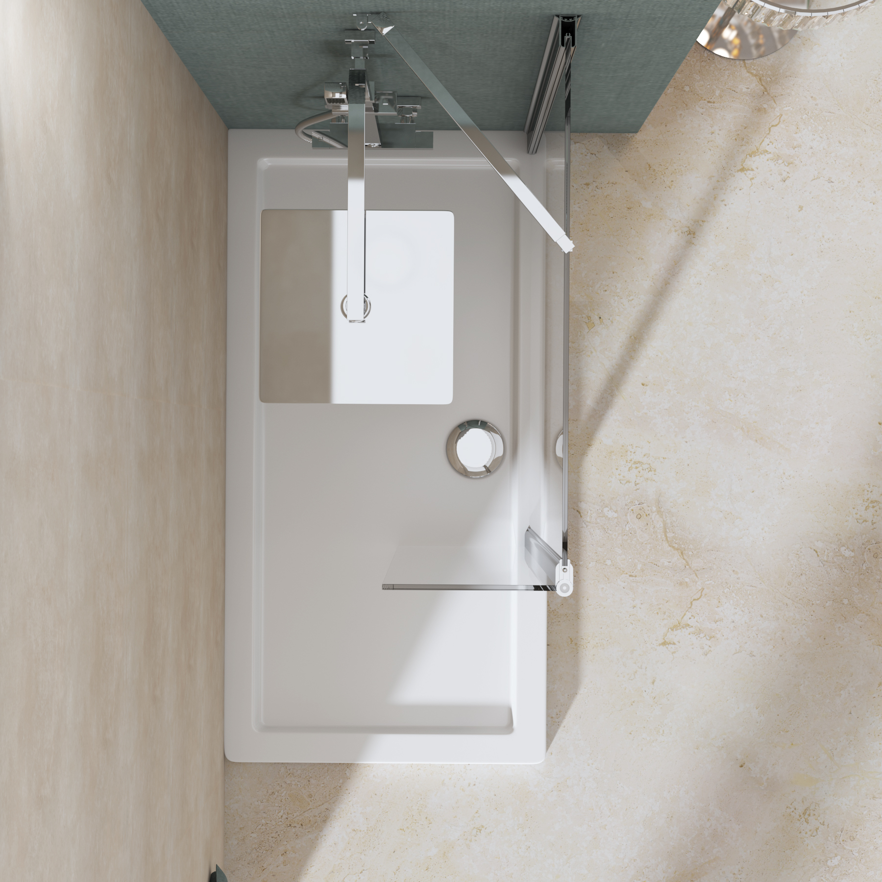 8mm Marbella Wet Room Walk In Shower Screen + Fixed Panel - Easy Clean