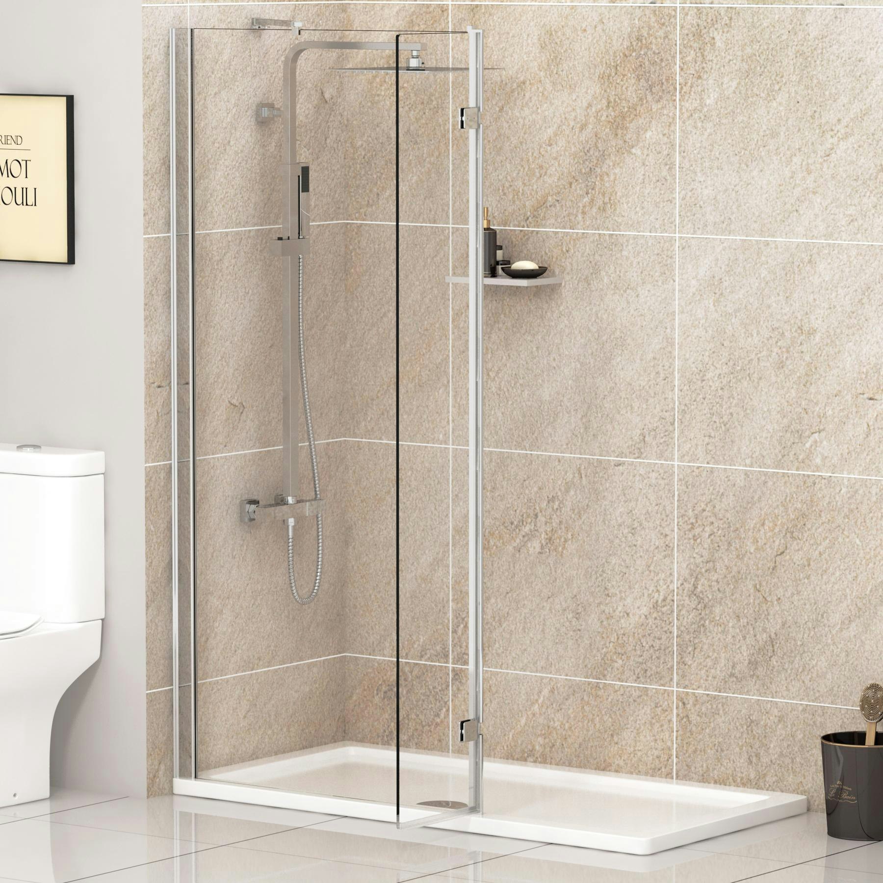 Marbella 8mm Marbella Wet Room Walk In Shower Screen + Hinged Panel Easy Clean Royal Bathrooms