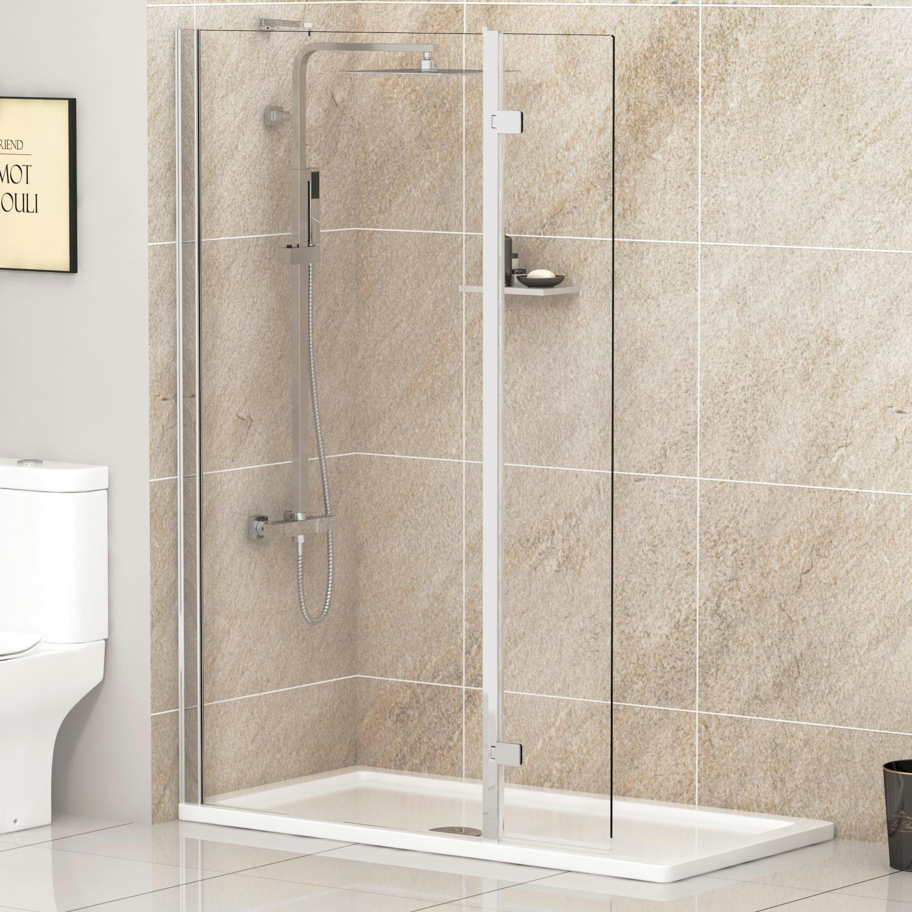 Marbella 8mm Marbella Wet Room Walk In Shower Screen + Hinged Panel