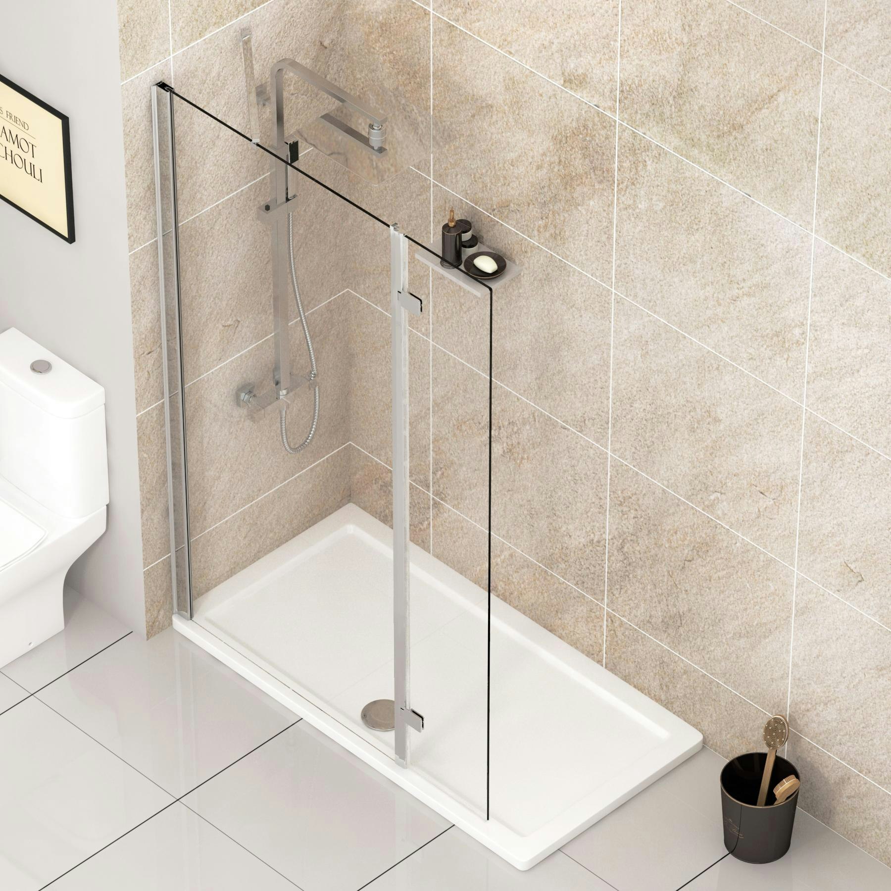 Marbella 8mm Marbella Wet Room Walk In Shower Screen + Hinged Panel Easy Clean Royal Bathrooms