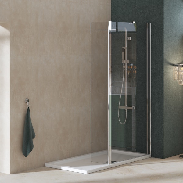 8mm Marbella 800mm Wet Room Walk In Shower Screen + Flipper Panel Easy Clean Royal Bathrooms 8mm Marbella 800mm Wet Room Walk In Shower Screen + Flipper Panel Easy Clean Royal Bathrooms