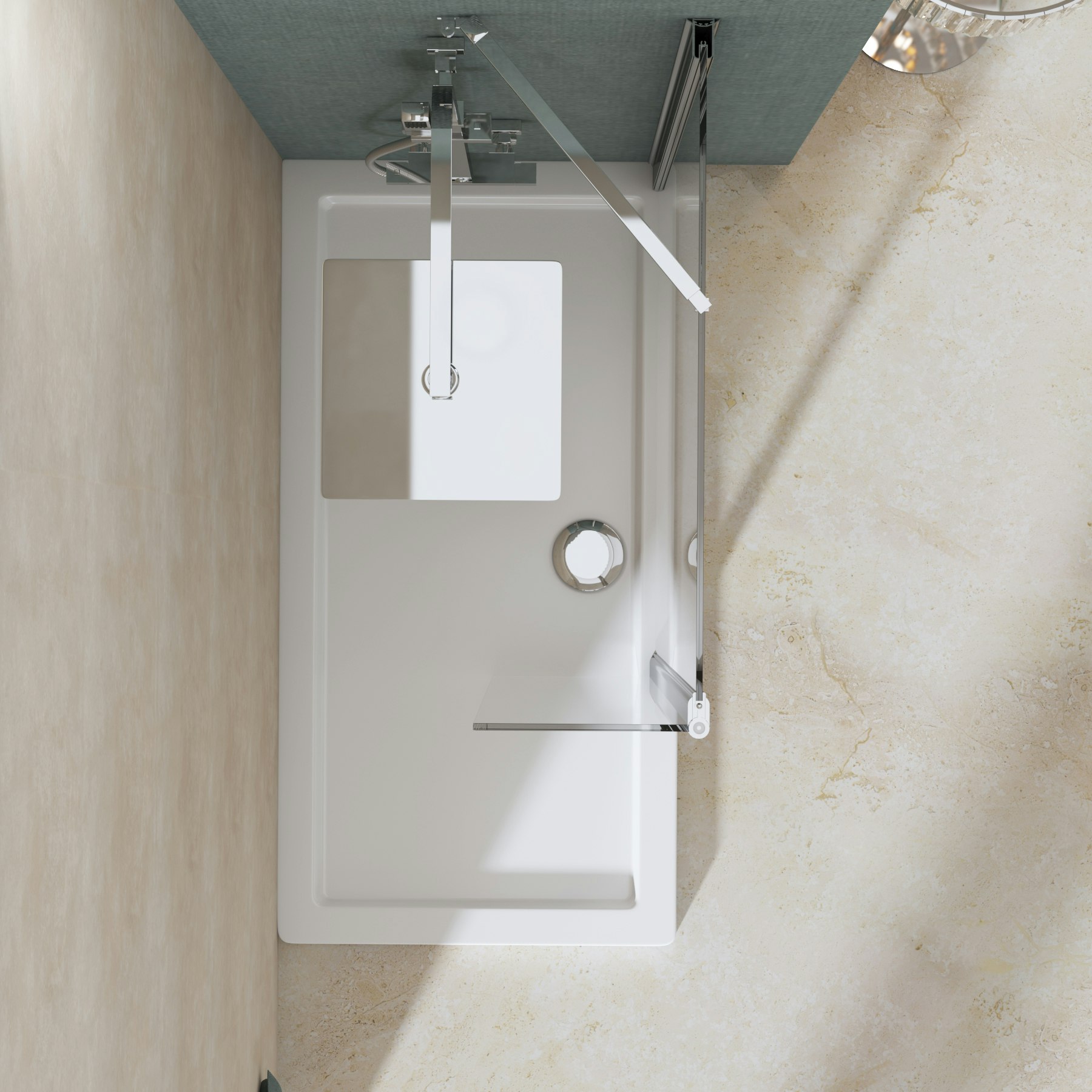 8mm Marbella Wet Room Walk In Shower Screen + Flipper Panel Easy