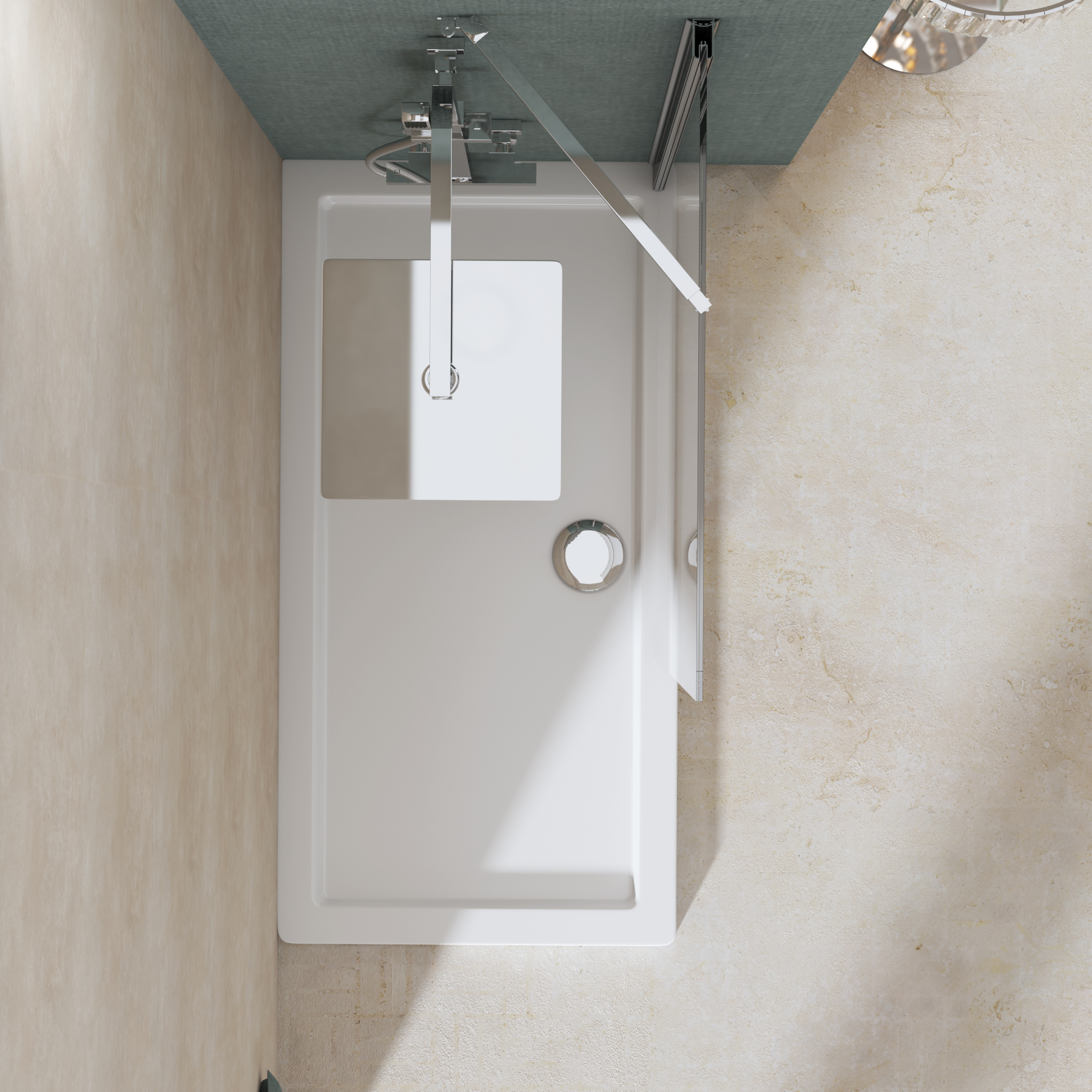 8mm Marbella 700mm Walk In Wet Room Shower Screen - Easy Clean Glass
