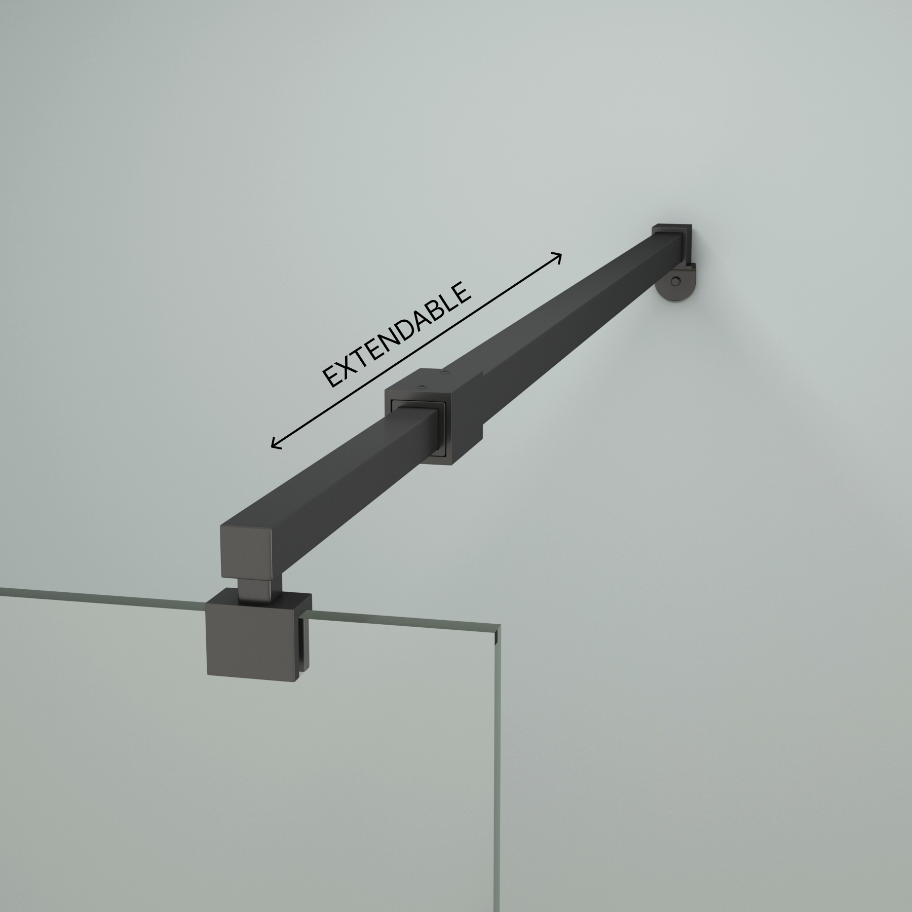 8mm Marbella Wet Room Walk In Shower Screen + Flipper Panel - Black
