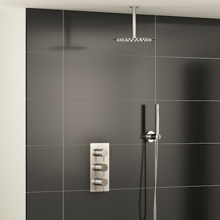 Grace 2 Way Thermostatic Diverter Shower Mixer with Handset Shower Head & Ceiling Arm