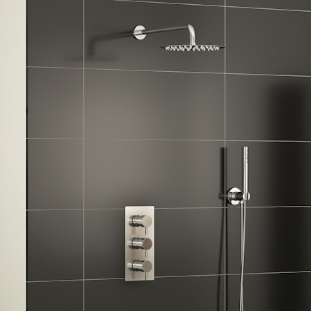 Grace 2 Way Thermostatic Diverter Shower Mixer with Handset Shower Head & Wall Arm