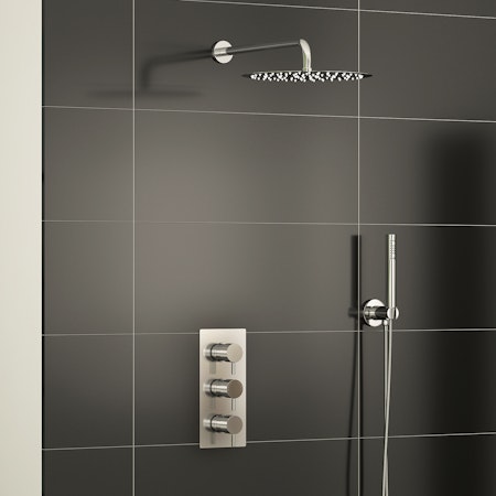 Grace 2 Way Thermostatic Diverter Shower Mixer with Wall Arm Handset & Shower Head