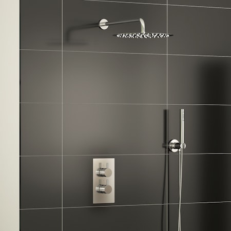Grace Thermostatic Diverter Shower Mixer with Wall Arm Handset & Shower Head