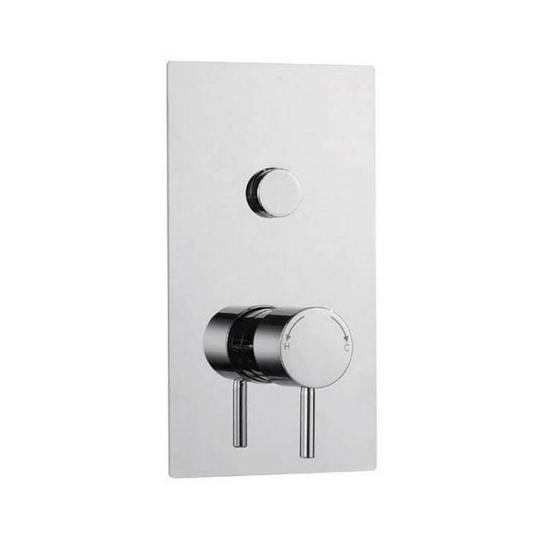 Nova Round Push Button Thermostatic Valve Shower Mixer with Deluge Slide Rail Kit & Outlet Elbow