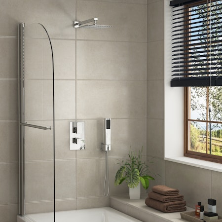 Elegance Thermostatic Valve Diverter Shower Mixer with Handset Shower Head & Wall Mounted Arm