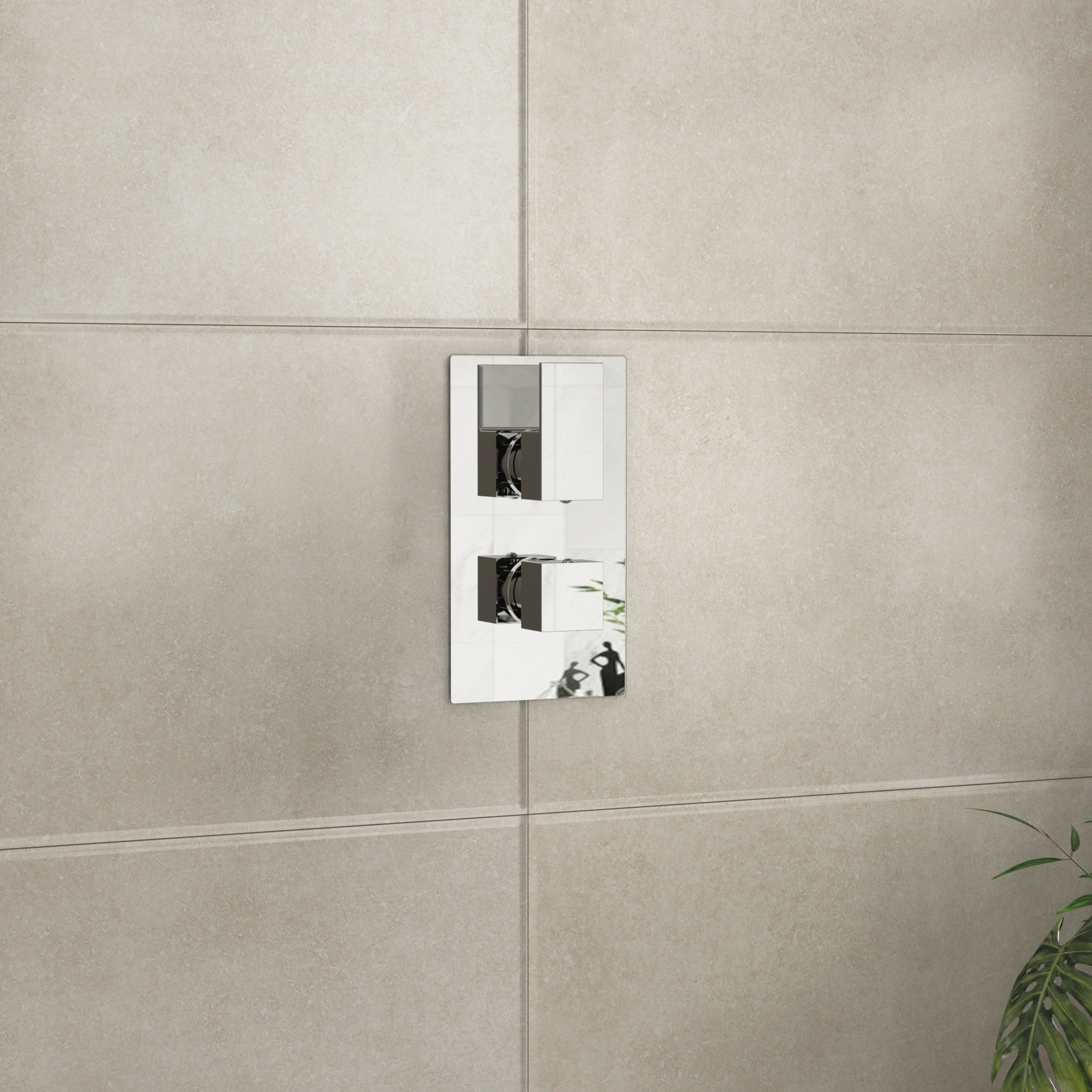 Elegance Thermostatic Valve Shower Mixer with Ceiling Mounted Arm & Stainless Steel Shower Head