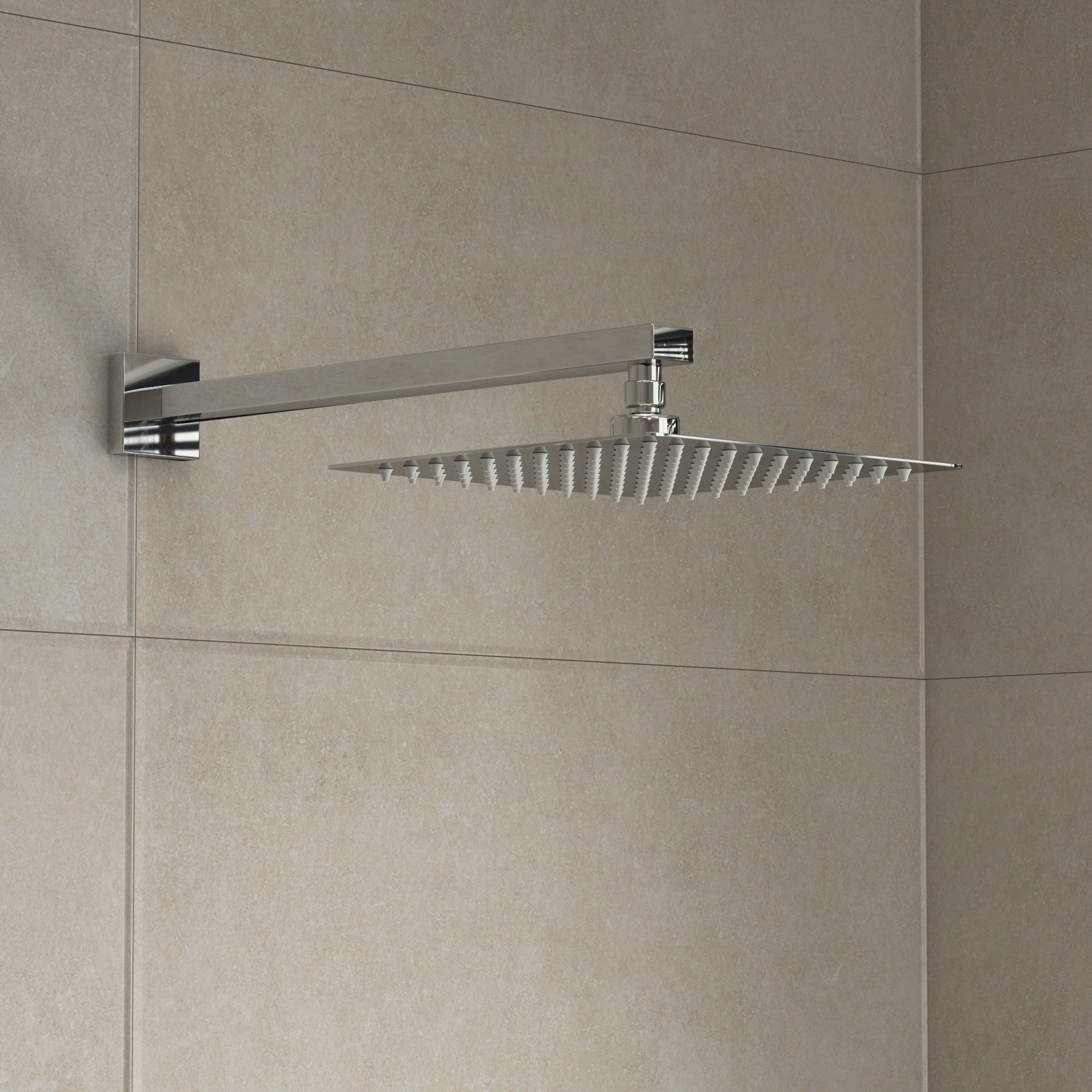 Elegance Thermostatic Valve Shower Mixer with Wall Mounted Arm & Stainless Steel Shower Head