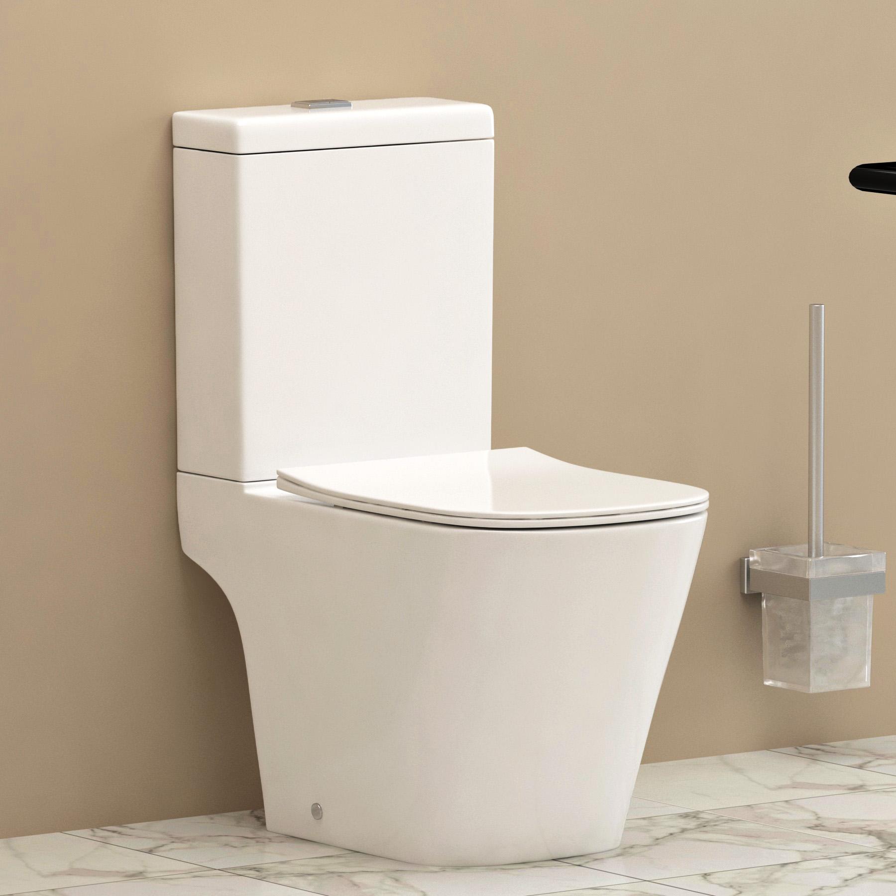 Qubix 1700 x 850mm Left Handed L Shaped Shower Bath + MDF Front Panel, Floor Standing Vanity Unit & Toilet Unit