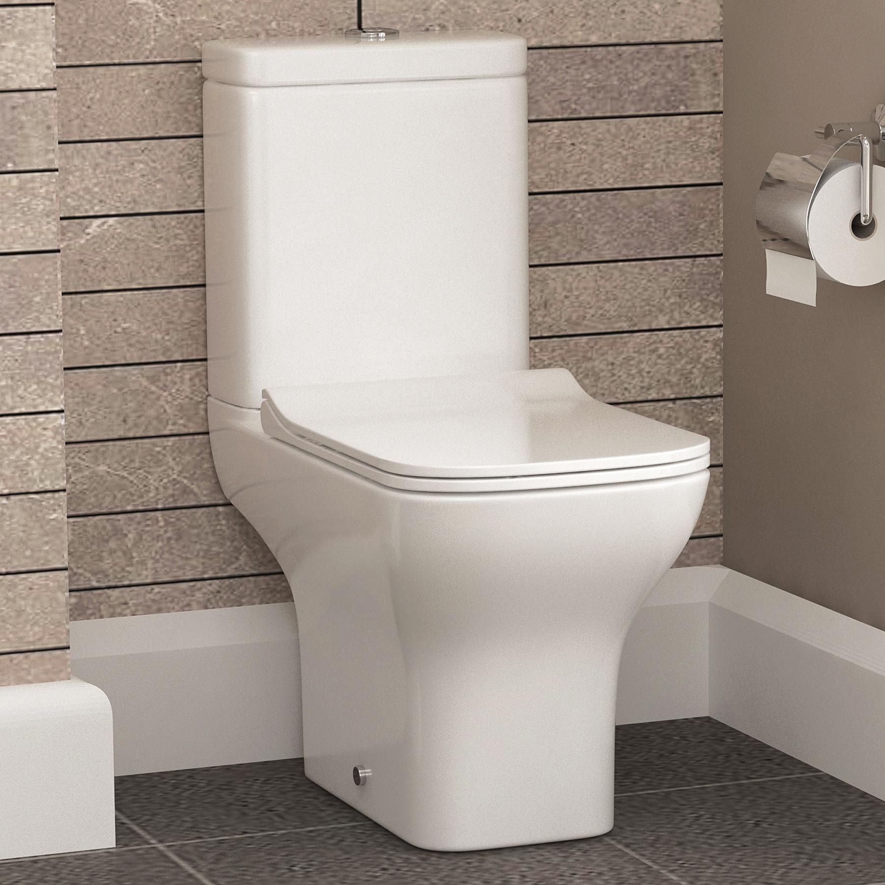 Cloakroom Suite 500mm Gloss White 2 Door Floor Standing Vanity Unit Basin with Cesar Slim Toilet