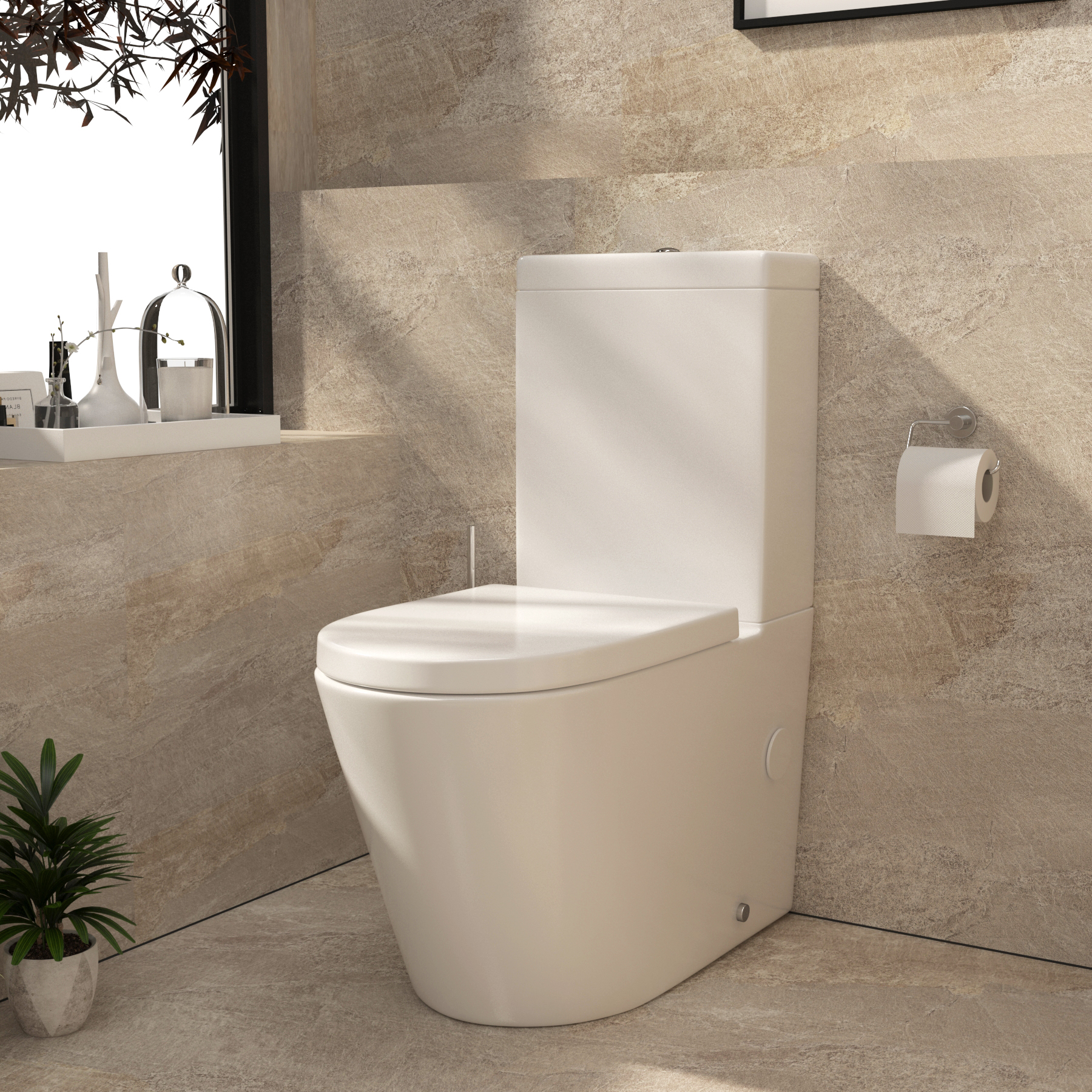 Cloakroom Suite 500mm Indigo Grey Gloss 2 Door Floor Standing Vanity Unit Basin with Cesar Toilet