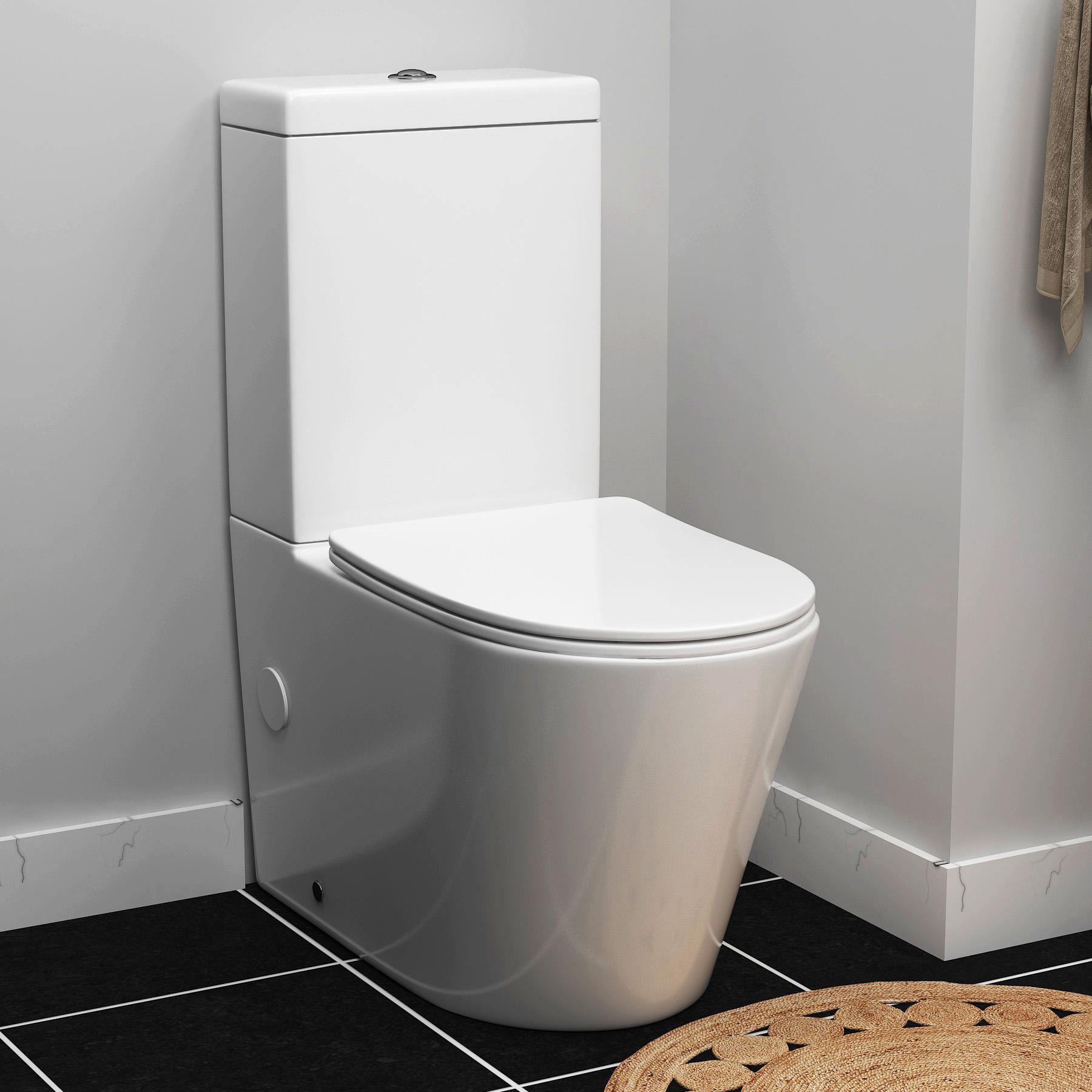 Cloakroom Suite 400mm Indigo Grey Gloss 1 Door Wall Hung Vanity Unit Basin with Cesar Rimless Toilet - Slim