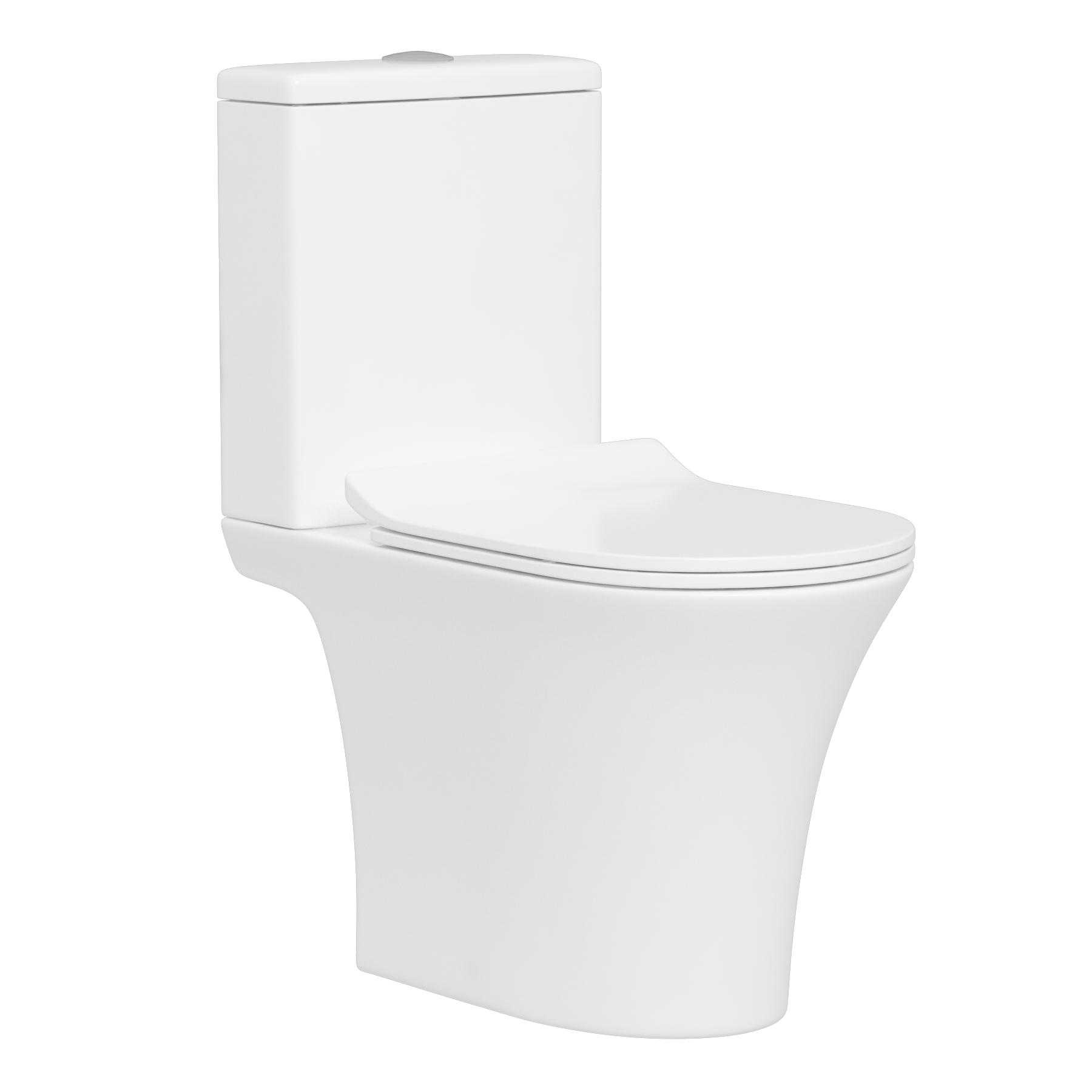 Cloakroom Suite 500mm Indigo Grey Gloss 2 Door Floor Standing Vanity Unit Basin With Amaze Rimless Toilet & Slim Soft Close Seat