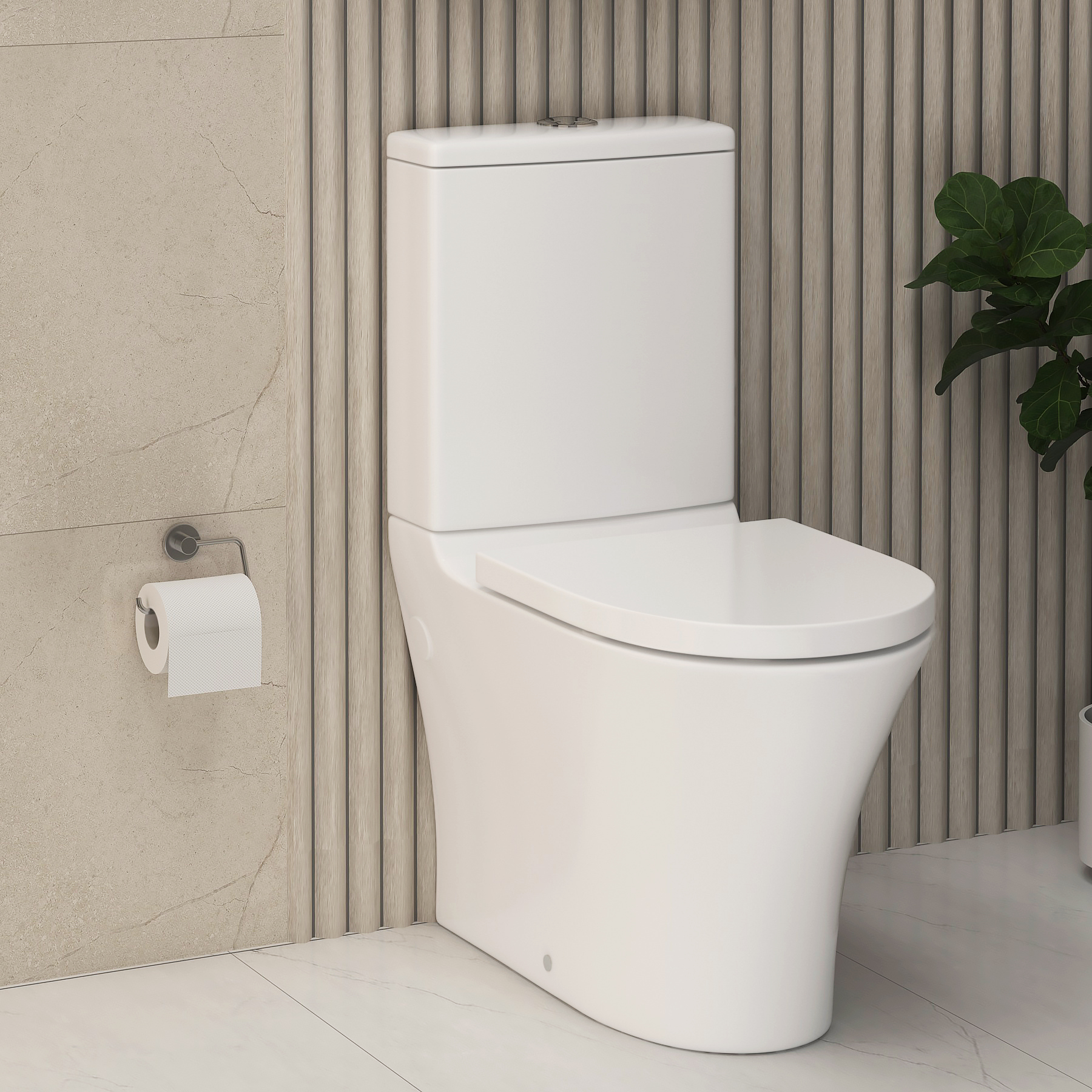 Cloakroom Suite 500mm Indigo Grey Gloss 2 Door Floor Standing Vanity Unit Basin With Peak Rimless Close Coupled Toilet & Soft Close Seat