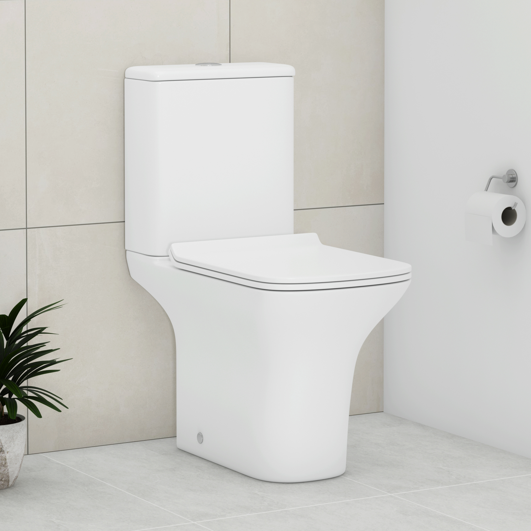 Cloakroom Suite 400mm Indigo grey Gloss 1 Door Wall Hung Vanity Unit Basin & Cube Rimless Toilet - Slim