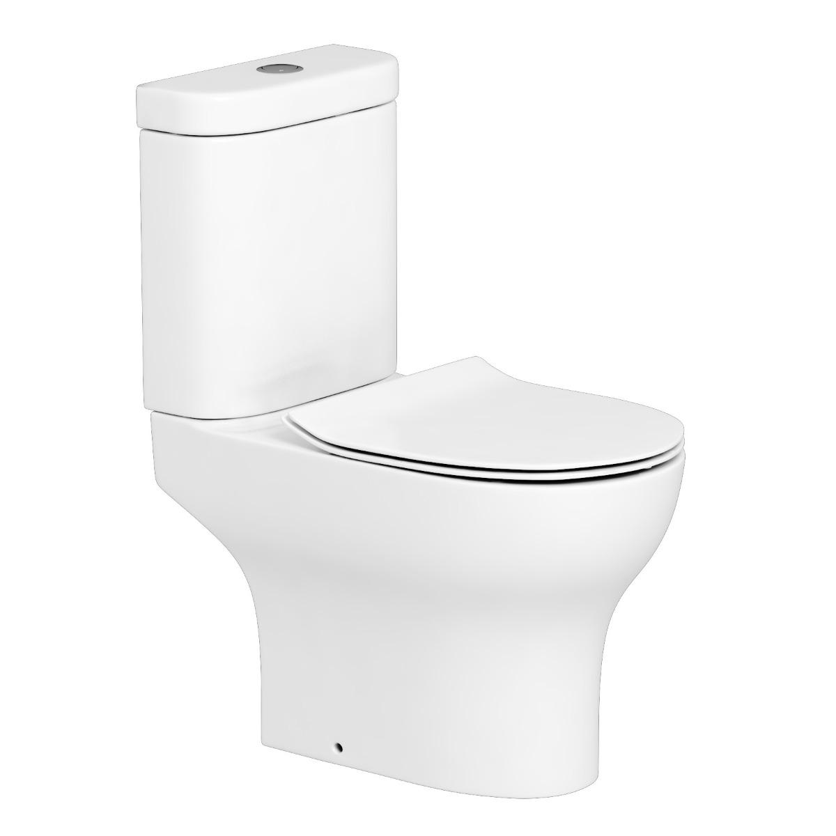 1800 X 800mm Cesar Square Single Ended Bath + Rimless Close Coupled Toilet & Grey Gloss Vanity Unit Basin