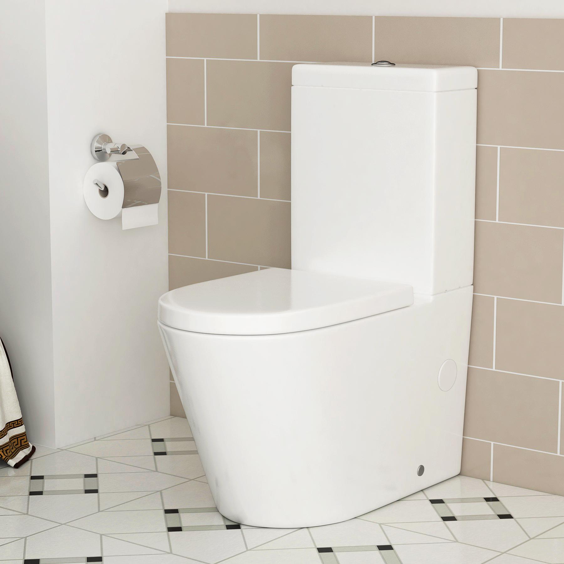 Turin 500mm Indigo Grey Gloss 2-Door Vanity Unit with Minimalist Basin & Close Coupled Toilet