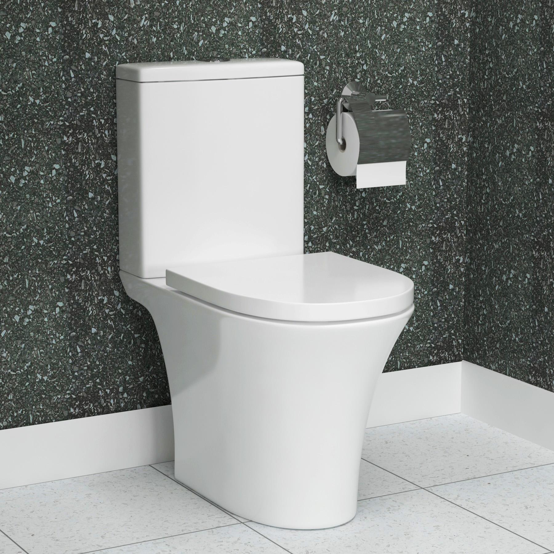860mm Single Quadrant Shower Enclosure En-Suite With Amaze Toilet & 600mm Gloss White 2 Door Vanity Unit