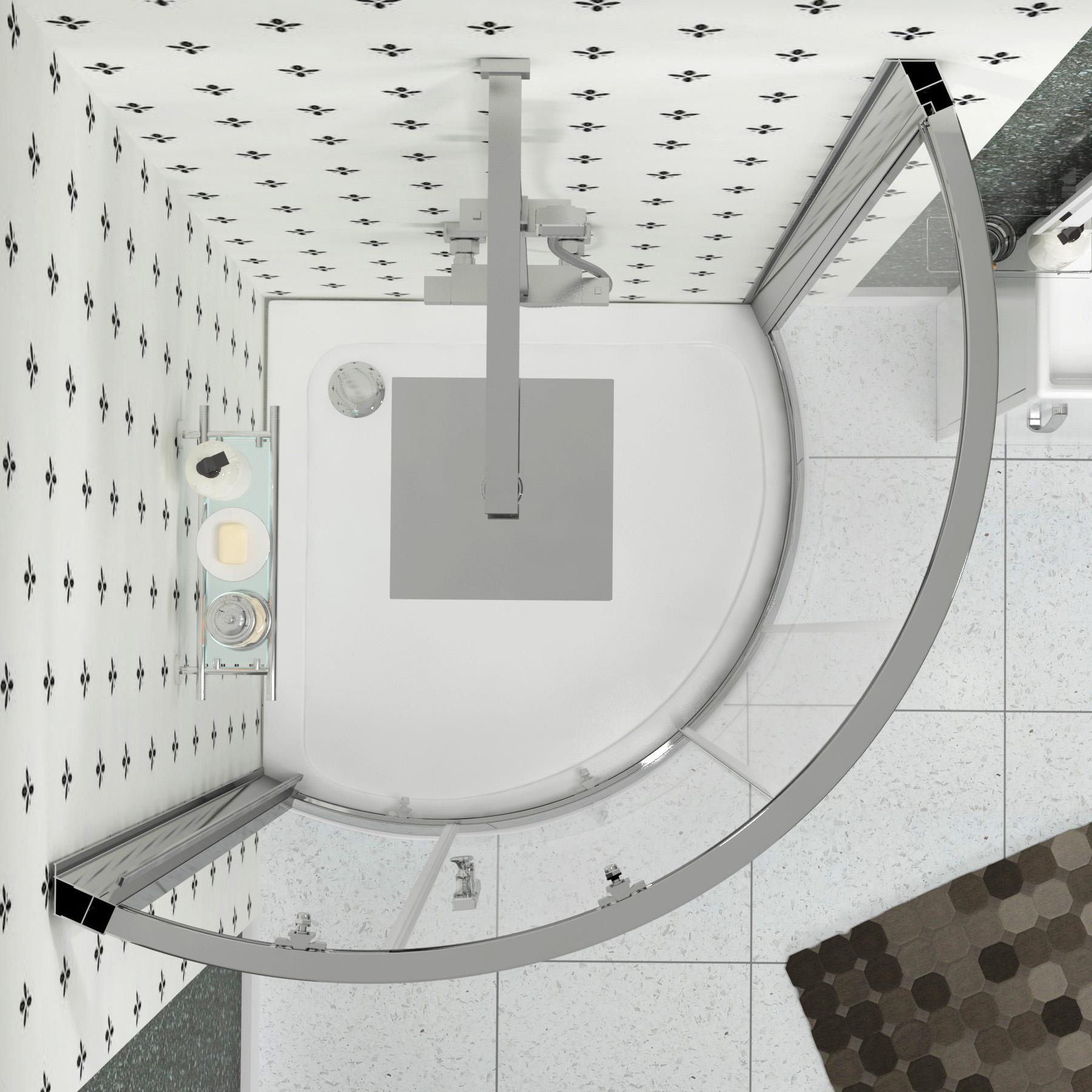 860mm Single Quadrant Shower Enclosure En-Suite With Amaze Toilet & 600mm Gloss White 2 Door Vanity Unit