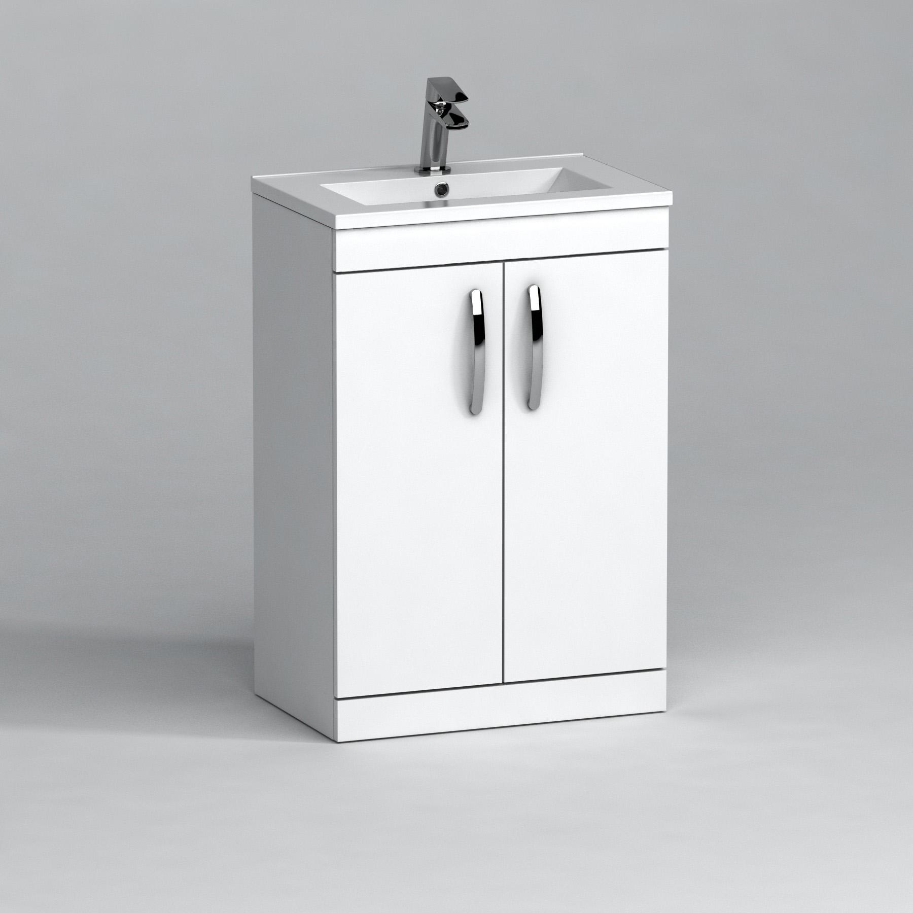860mm Single Quadrant Shower Enclosure En-Suite With Amaze Toilet & 600mm Gloss White 2 Door Vanity Unit