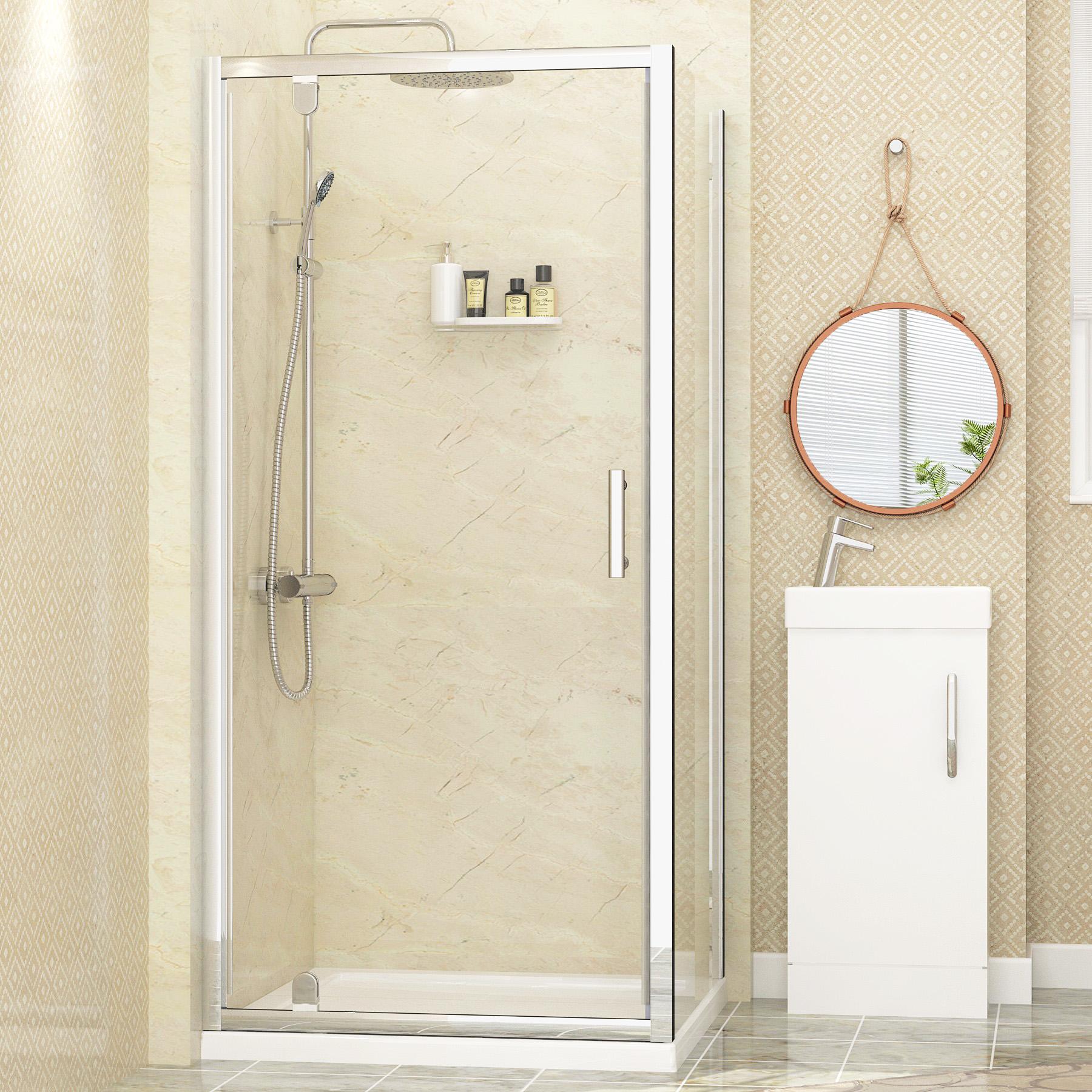 700 x 800mm Pivot Shower Enclosure Suite with Venera Rimless Wall Hung Pan & Basin Unit