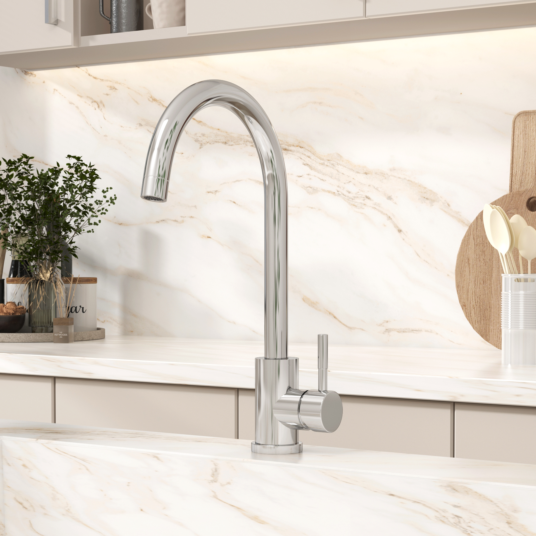 Kent Single Lever Kitchen Mono Mixer Sink Tap Swivel Spout - Multiple Colours