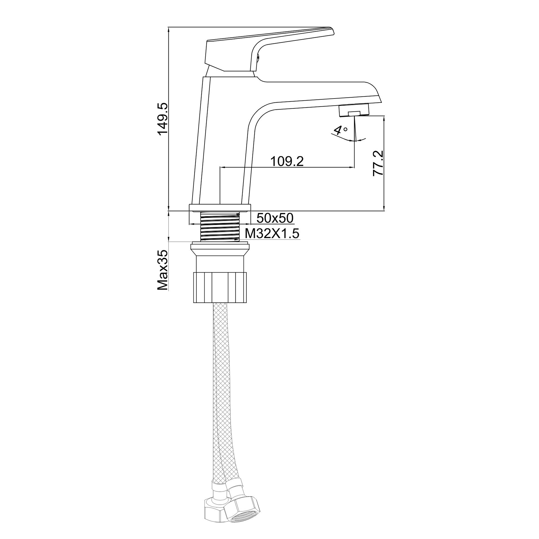 Cora Mono Basin Mixer Tap Elegant Design - Chrome