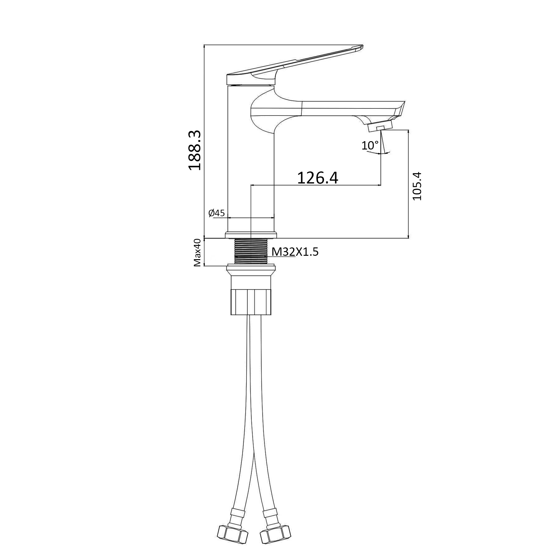 Luxe Mono Basin Mixer Tap Deck Mounted Elegant Design - Chrome