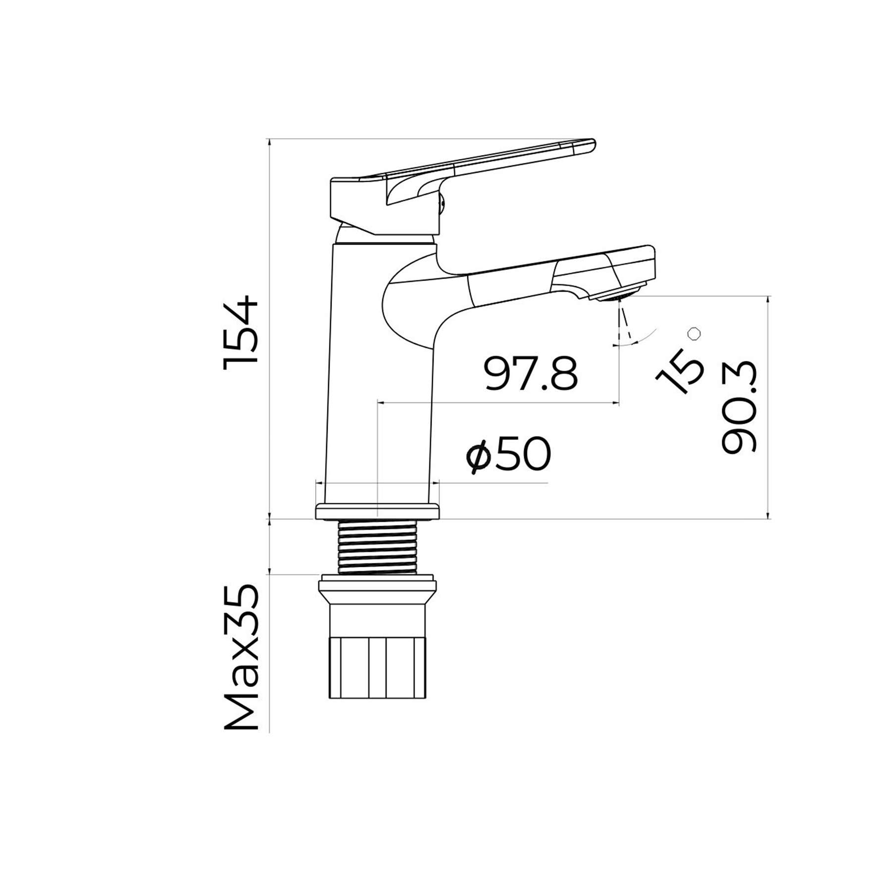 Luxe Mono Basin Mixer Tap Elegant Design - Chrome