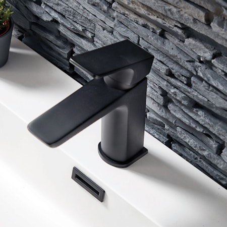 Modern Matt Black Muro Basin Mono Mixer Sleek Design Tap for Bathroom Sink Faucets