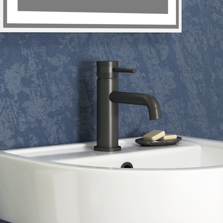 Modern Matt Black Core Round Mono Basin Mixer Sleek Design Tap for Bathroom Sink Faucets