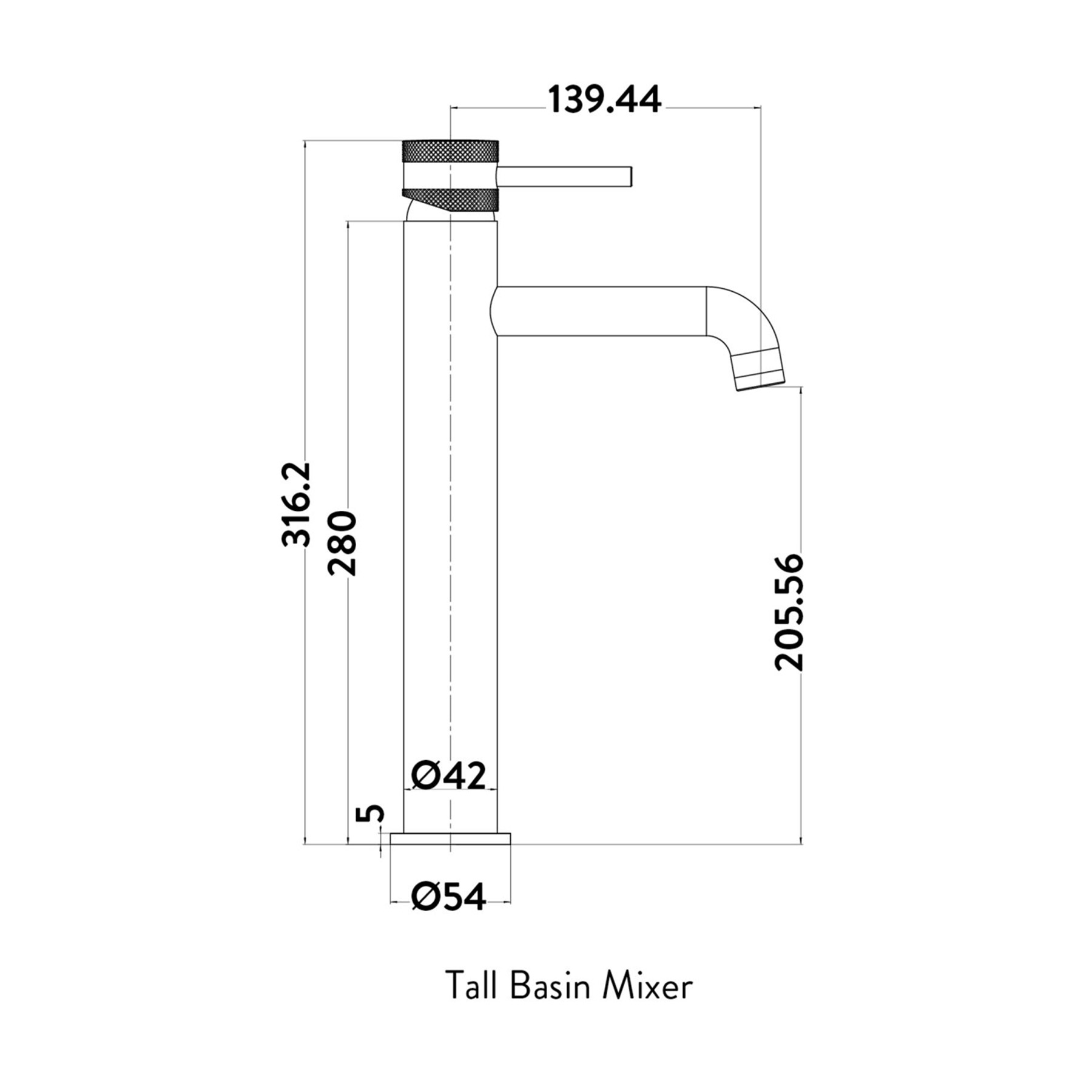Core Round High Rise Mono Basin Mixer Tap Sleek Design - Chrome